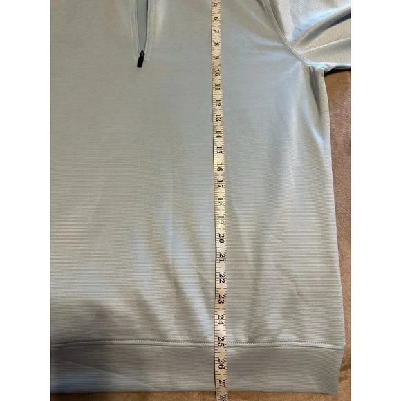 Hickey Freeman Quarter Zip Pullover Size Medium Blue Striped Golf Athleisure - Picture 5 of 6